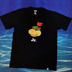 Small Black Uniqlo Nintendo Super Mario Bros Bowser Jr. Tshirt